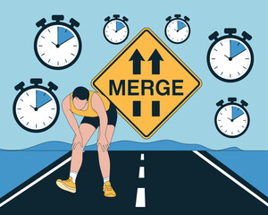 Time Management Illustration Showing Deadline Pressure and Performance