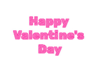 Fototapeta premium Happy Valentine's Day pink neon typography. Outlined lettering design. Minimalist romantic Cute hand-drawn style font sticker, text illustration for poster, banner, invitation, greeting cards. PNG 