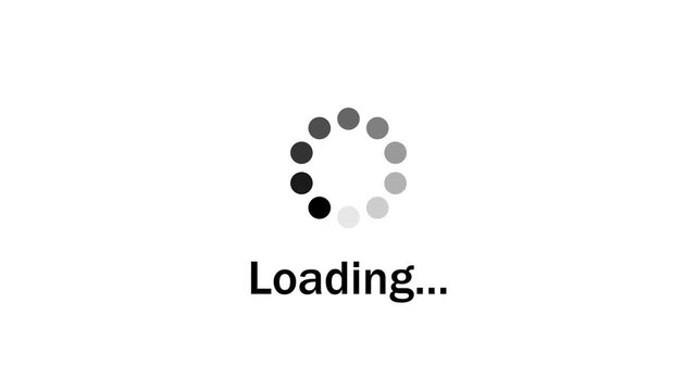 Loading circle animation on white screen background, downloading loading icon, buffering process, HD loading animation effect.