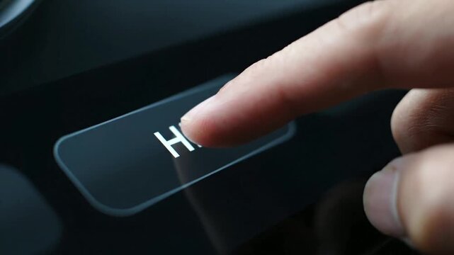 Hand Pressing Buttons on Modern Device.
