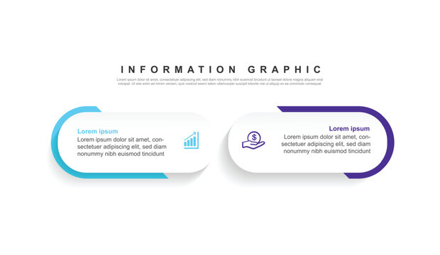 2 step infographic design. schedule concept with paper layout and icons. can be used for workflow illustration