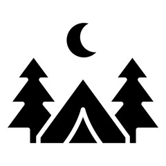 Obraz premium Camping Glyph Icon