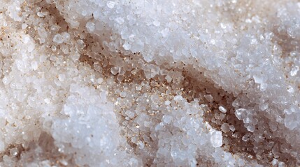 Naklejka na ściany i meble One grain of sea salt magnified, neutral surface, minimalist macro abstraction
