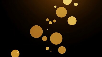 Floating golden circles of varying sizes against a gradient black background, modern design