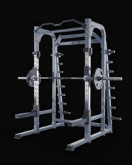 Multi functional gym squat rack with safety features and adjustable settings