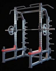 Multi functional powerlifting rack with safety features and adjustable components