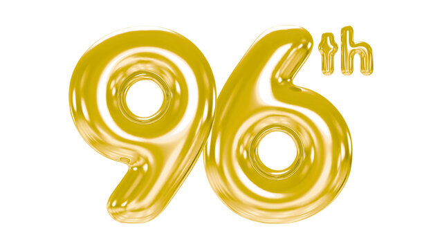 Golden 96th Ordinal Number for Celebration or Milestone