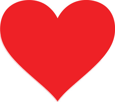 A large red heart symbol on a plain background viewed directly from the front