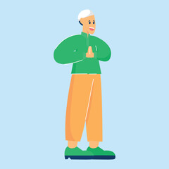 Muslim men and women flat design illustration, for asset design ramadan event, celebrating Ramadan or Eid