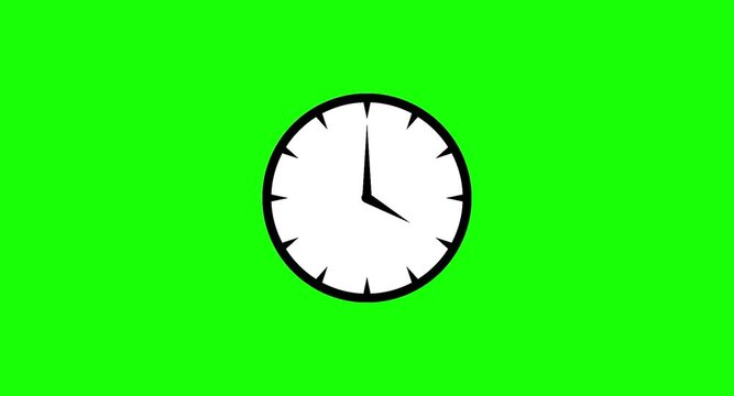 Clock Animation Green Screen for Time Countdown and VFX Overlay
