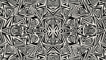 Geometric Pattern Background Work Features Intricate Black and White Triangles