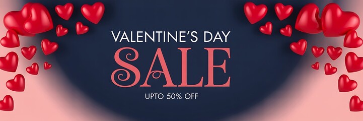 Valentines day sale frame with heart border decoration
