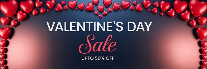 Valentines day sale frame with heart border decoration
