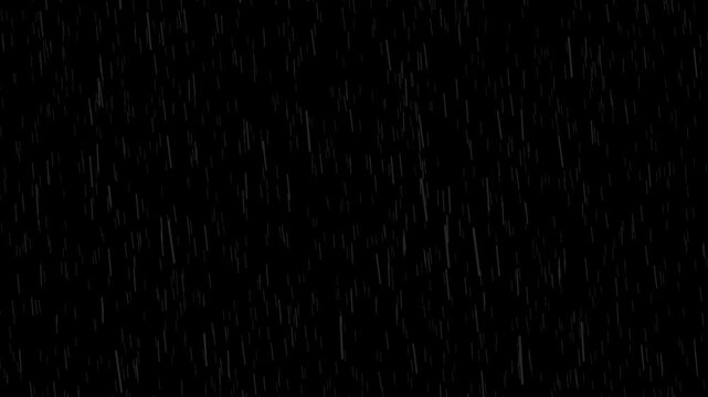 Rainfall Animation on Black Screen for Cinematic and Moody Visuals

