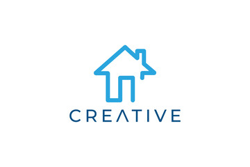 Clean Abstract Home Logo Design for Real Estate and Property Branding