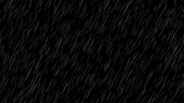 Rainfall Animation on Black Screen for Cinematic and Moody Visuals

