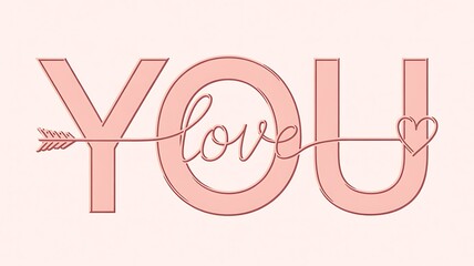 Love typography design with romantic message
