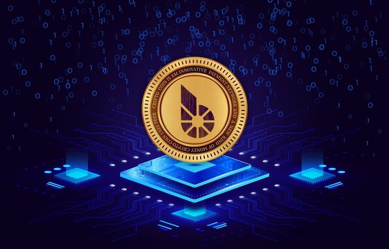 bitshares-bts virtual currency images on digital background. 3d illustrations.