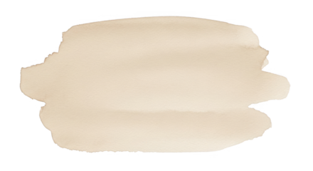 Beige watercolor brush stroke isolated on transparent background