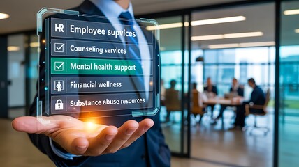Human resources support and employee wellness services concept
