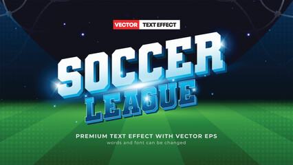 soccer league match day 3d editable text effect template © D vector