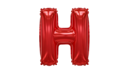 Red balloon letter h isolated on transparent background