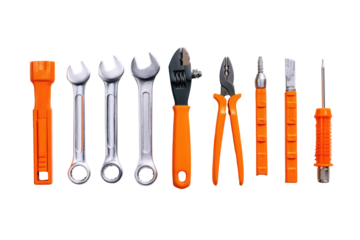 Assortment of Repair Tools: A meticulously arranged collection of diverse repair tools, representing essential equipment for both home and professional repairs.