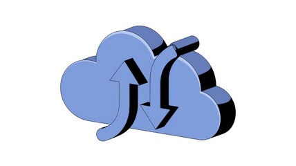 Cloud computing data transfer concept with arrows