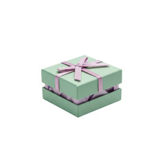 A beautifully wrapped gift box with a pink ribbon on a transparent background