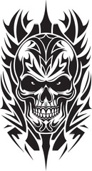 A tattoo design factory image with a skeleton head