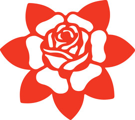 Red rose with white center vector image