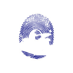 An abstract fingerprint design with a grunge texture background. Vector fingerprints Transparent background.	
