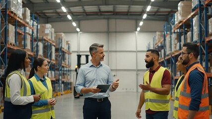 Warehouse Team Meeting with Supervisor.