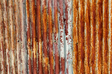 Rusted galvanized iron plate background.