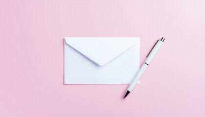 シンプルな便せんとボールペンのデザイン画像