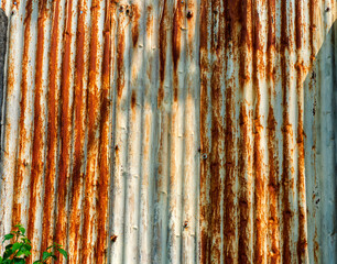 Rusted galvanized iron plate background.