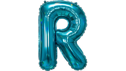 Large blue foam letter r isolated on transparent background