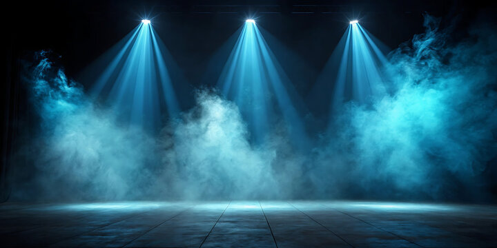 blue smoke background, cinematic haze and glowing light beams in dark, stage, fog, mist, glow, beam, light, spotlight, spot, beam, ray, backlight, studio, scene, background, overlay, isolated, effect.