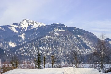 Fototapeta premium Wolfgangsee lake frozen during the winter, Salzburg, Austria
