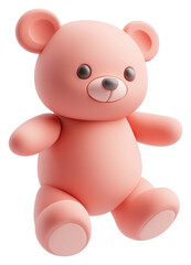 Fototapeta premium PNG Chubby pink teddy bear illustration toy adorable.