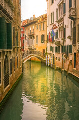 Fototapeta premium Typical canal in Venice, Italy