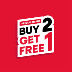 Buy 2 Get 1 Free Sale Red Badge