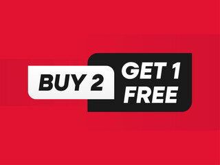 Buy 2 Get 1 Free Horizontal Sale Banner