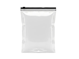 Empty clear plastic resealable zipper bag isolated on transparent background graphic