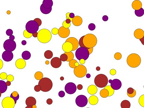 abstract circles art purple on white black border