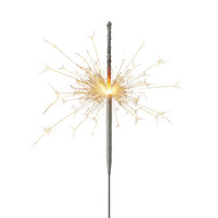 Obraz premium Burning sparkler firework isolated. Celebration party decoration element.