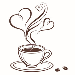 Steaming cup of coffee