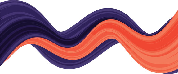 This dynamic abstract illustration features flowing brushstrokes of deep blue and vibrant red colors creating a striking wavy pattern on a clean white background. © Fezi