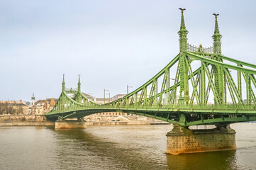 The Liberty Bridge or Freedom Bridge in Budapest, Hungary