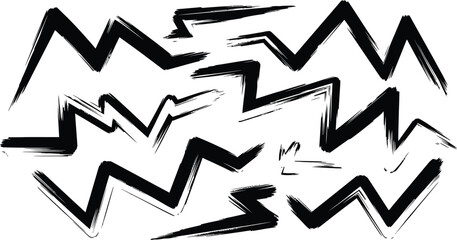 A black and white abstract illustration of jagged lines on a plain background © Fezi